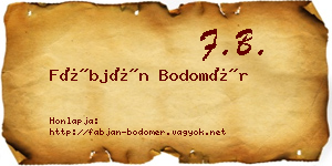 Fábján Bodomér névjegykártya