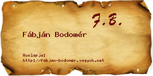 Fábján Bodomér névjegykártya